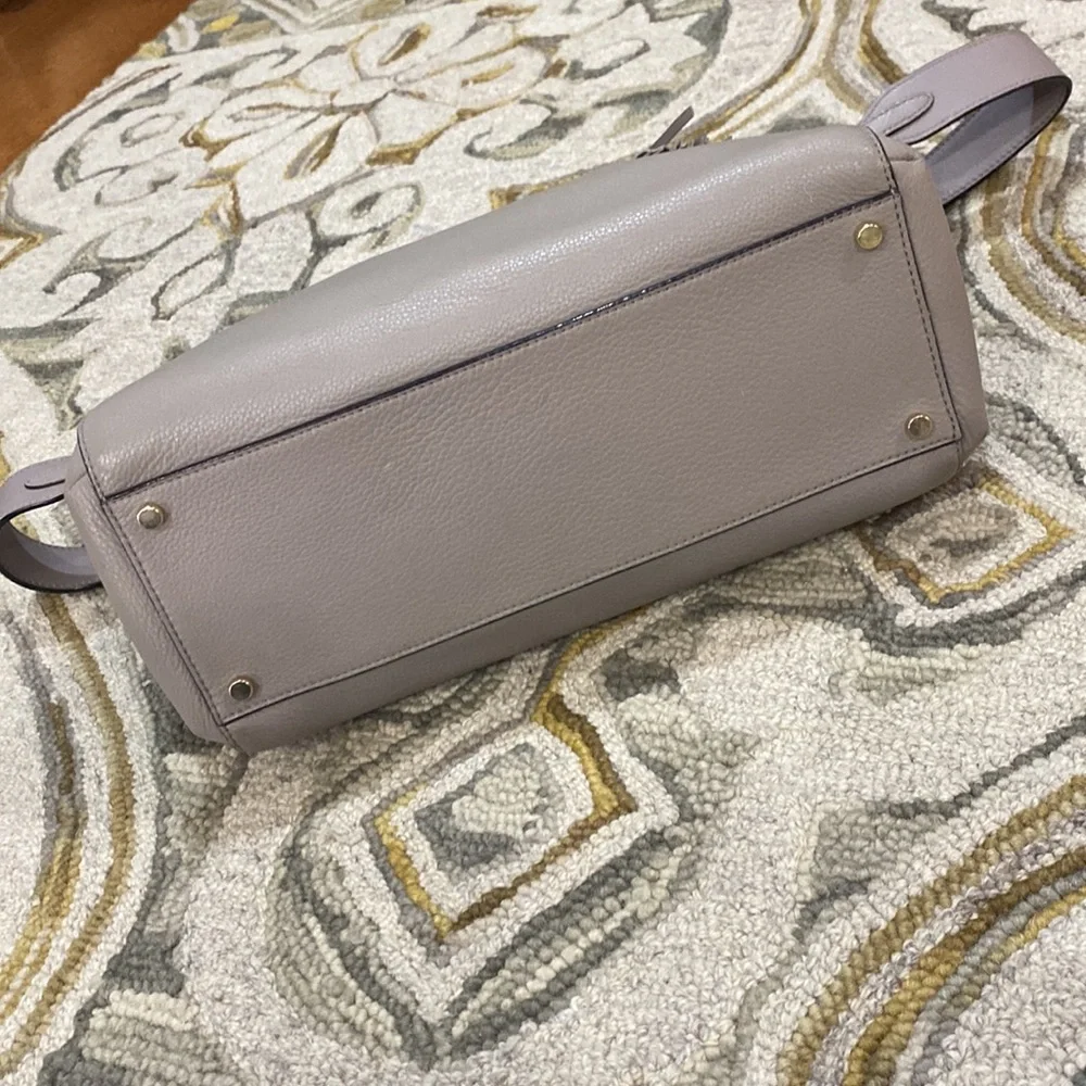 ♠️ Kate spade beautiful gray leather large top handle satchel shoulder bag ♠️